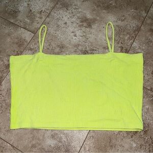 LF Emma and Sam neon yellow ribbed crop top